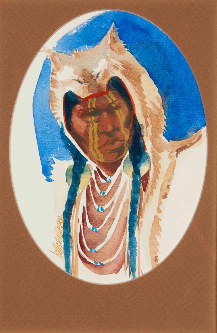 Hollis Randall Williford | Prairie Wolf: Artist: Hollis Randall Williford | 1940-2007 NAWA Title: Prairie Wolf Signed l/l: Hollis Williford Medium: Watercolor on paper Dimensions: 7 by 5 inches