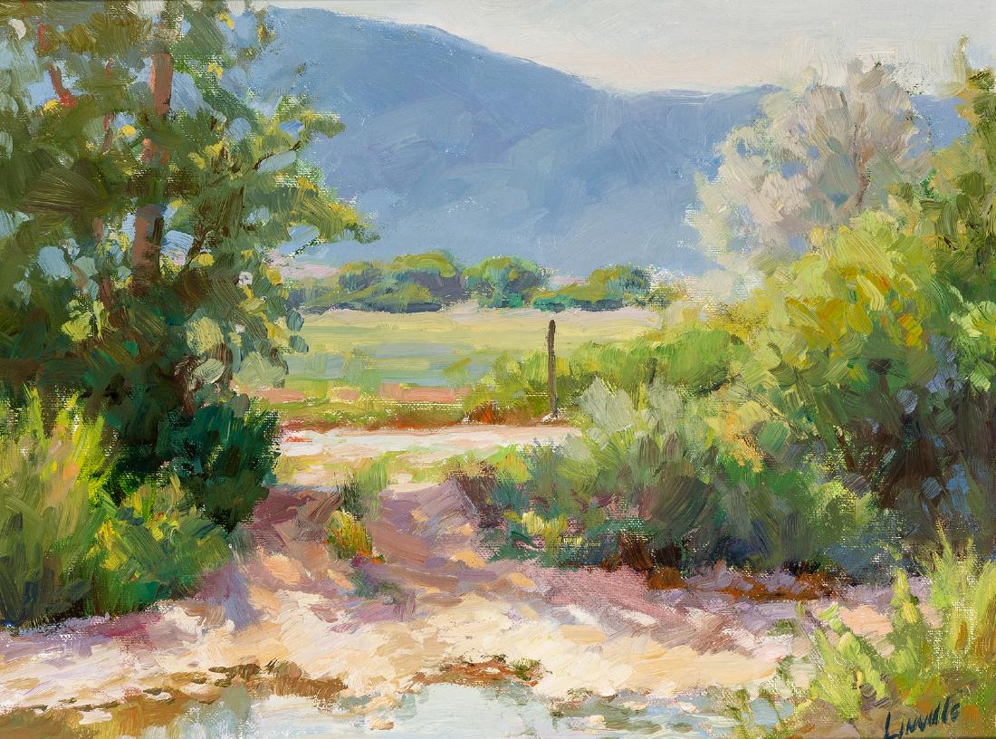 Marlin Linville | Summer Mountain Landscape: Artist: Marlin Linville | 1950-2001 Title: Summer Mountain Landscape Signed l/r: Linville Media: Oil on panel Dimensions: 12 by 16 inches No Reserve