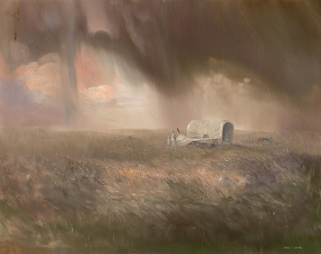 Carl J. Smith | Covered Wagon Prairie Scene (1 of 2)