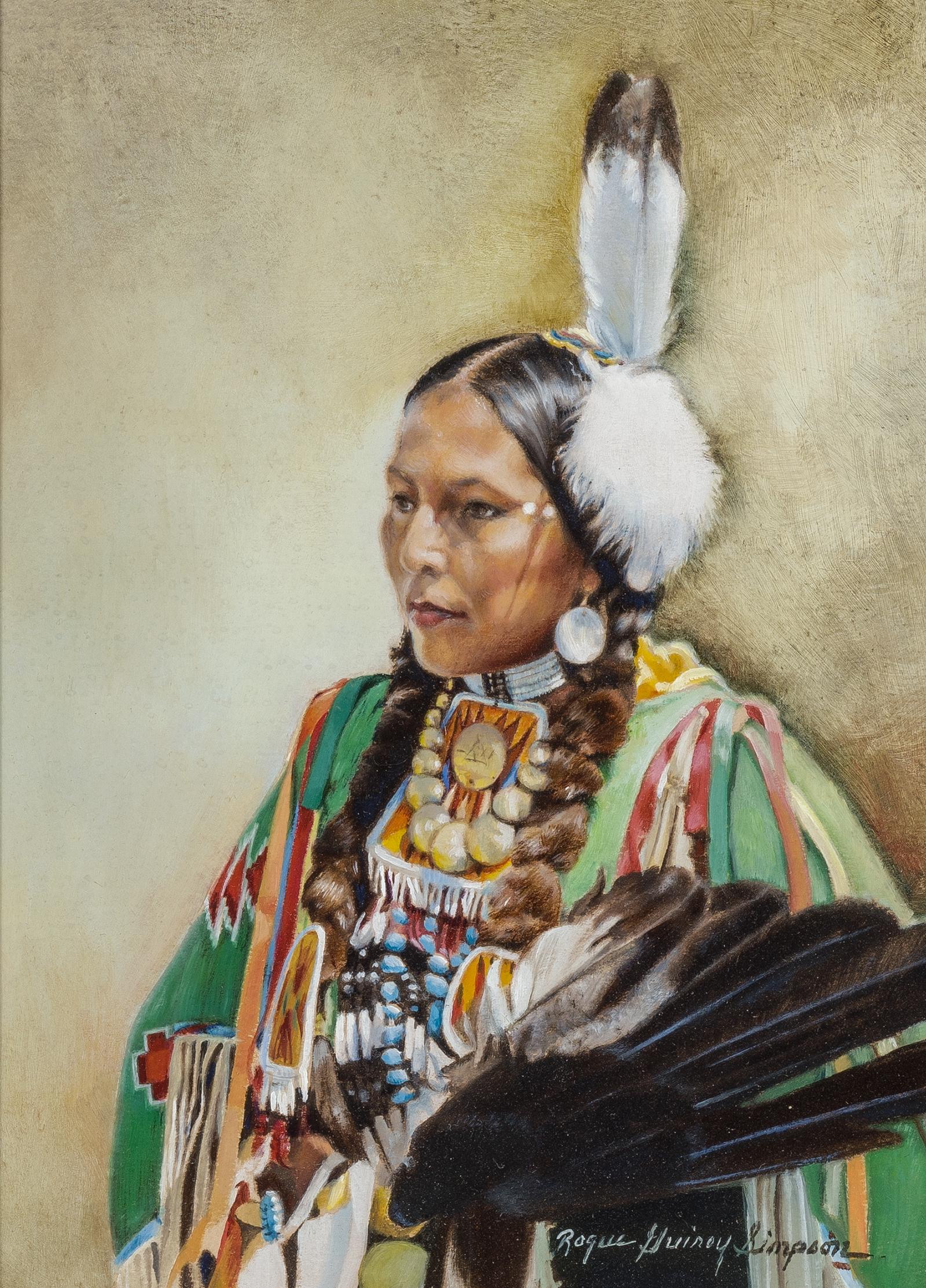 Roger Guirey Simpson | Indian Woman with Single Feather (1 of 1)