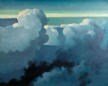 Eric Sloane "Clouds": Signed 'Eric Sloane NA' ll, Oil on board, 48 by 60 inches