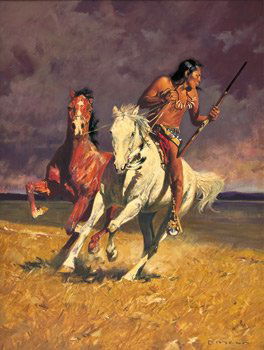 David Mann, Pulling Away: Signed: D. Mann, L/R, Oil on canvas, 24 x 18 inches
