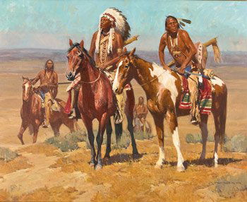 David Mann, Look Out Point: Signed: D. Mann, L/R, Oil on canvas, 24 x 30 inches