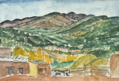 Dorothy Morang, From Gonzalez Road: Signed: Dorothy Morang, l/l, Watercolor on paper, 6 1/2 by 9 1/2 inches