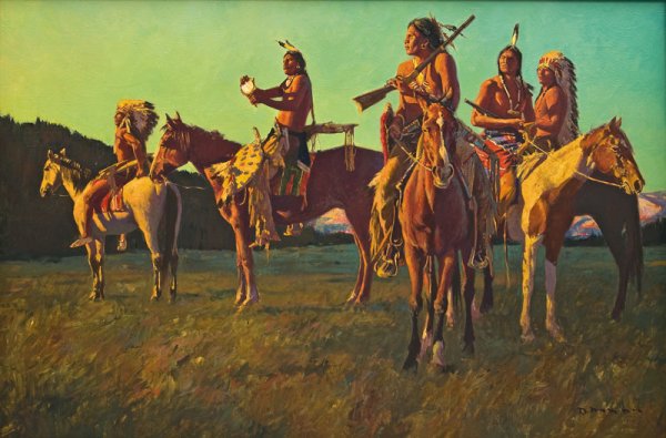 David Mann, Catching the Sun: Signed: D. Mann, l/r, Oil on canvas, 24 by 36 inches