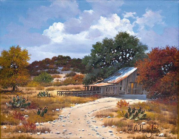William A. Slaughter, Hill Country Landscape with: Signed: W. A. Slaughter, l/r, Oil on canvas, 16 by 20 inches