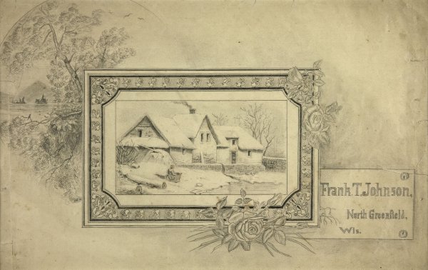 North Greenfield, Wis: Artist: Johnson, Frank Tenney, 1874 - 1939 NA Media: Graphite Dimension: 10 1/2 x 16 1/2 inches Signature Details: Frank T. Johnson, North Greenfield, Wis.; L/L F.T.J. 16. Signature: L/R