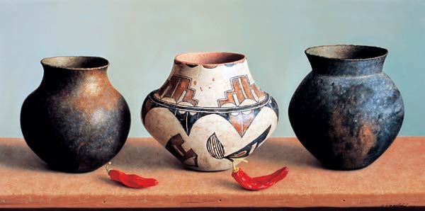 William Acheff - Two are Taos: William Acheff (b. 1947 AOA, NAWA) Two are Taos Oil on canvas 14 by 28 inches Estimate $21,000 - $23,000 Whether he is working in miniature, as in Plums and Santa Domingo (Lot #42), or at approximatel