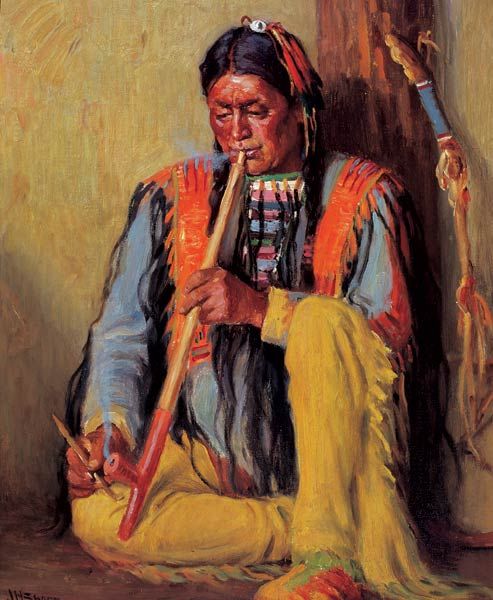 Joseph Henry Sharp - Eagle Star - Taos: Joseph Henry Sharp (1859 - 1953 TSA) Eagle Star - Taos [Juan Concha] Oil on canvas 17 by 14 inches Estimate $80,000 - $100,000 Provenance: Acquired from the artist by the present owner’s former husb