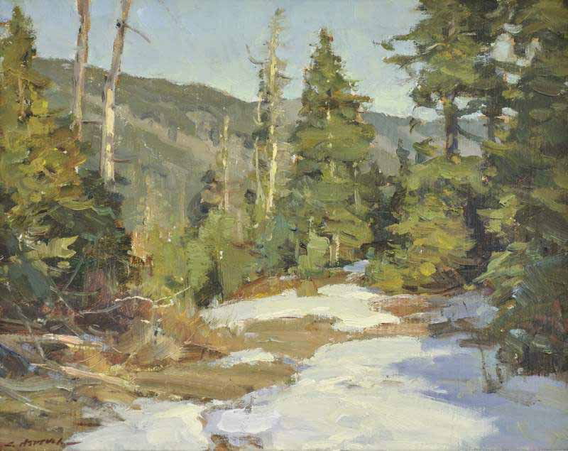 Clyde Aspevig Montana Landscape: Oil on panel 11 by 14 inches Signed; C. Aspevig, l/l
