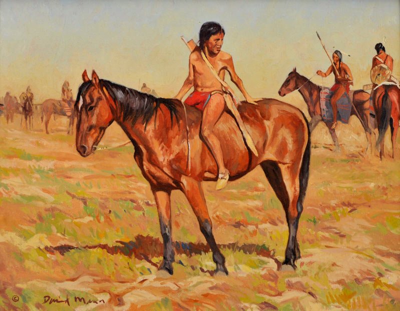 David Mann 'Still Too Young To Fight': Oil on canvas 20 by 24 inches Signed; '© David Mann',l/l