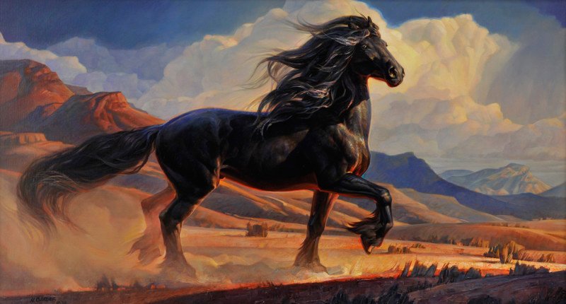 Nancy Glazier 'Bentley ': Oil on linen 24 by 44 inches Signed; 'N.GLAZIER © '00',l/l