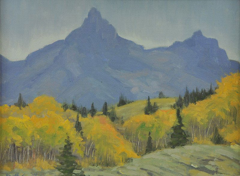 Matt Smith 'Pilot Peak': Oil on panel 9 x 12 inches Signed;' Matt Smith' , l/l