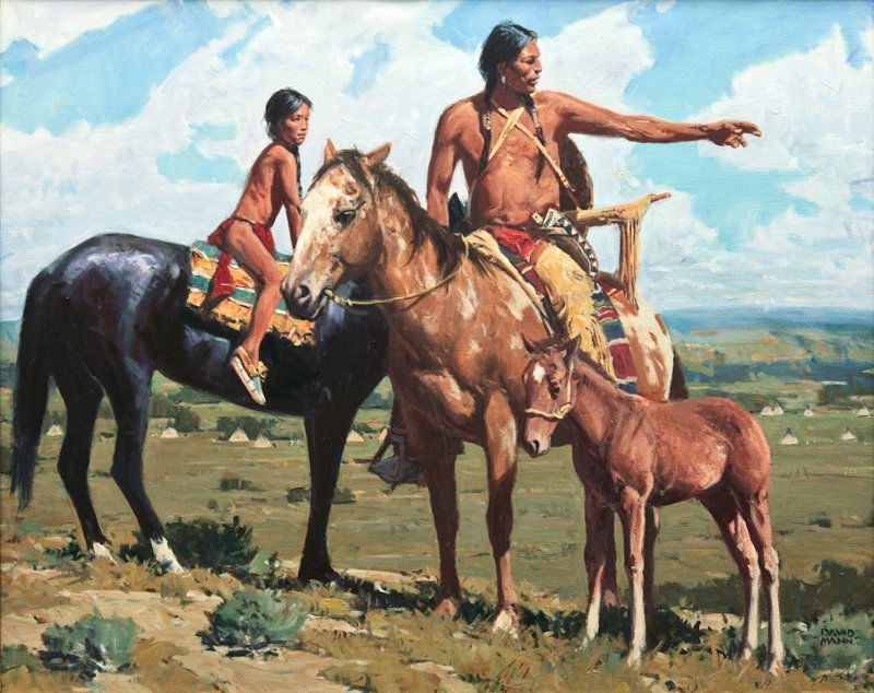 David Mann, 'Land of Their Fathers': David Mann 1899 - 1988 Land of Their Fathers Oil on canvas 24 x 30 inches David Mann l/r