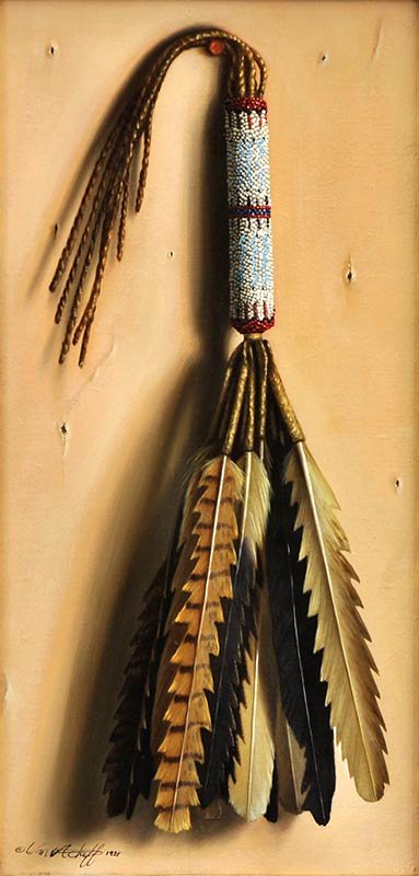 William Acheff, 'Comanche': William Acheff Comanche Oil on linen 12 x 6 inches Wm. Acheff 1984 l/l