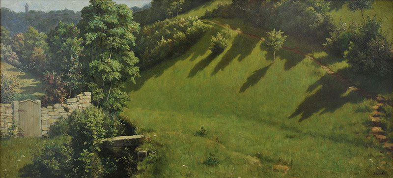 Joseph Henry Sharp, 'Rothenberg, Bavaria': Joseph Henry Sharp 1859 - 1953 TSA Rothenberg, Bavaria Oil on canvas 27 x 59 inches J.H. Sharp l/r