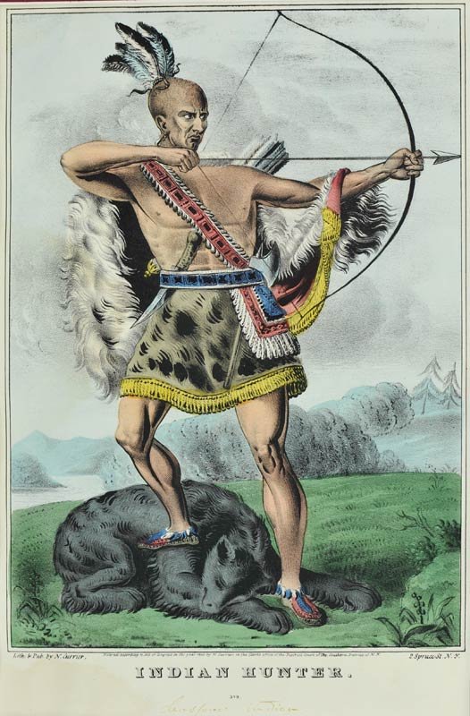 Nathaniel Currier, 'Indian Hunter 373': Nathaniel Currier 1813 - 1888 Indian Hunter 373 Handcolored lithograph 13 1/2 x 9 inches (in print, in margin) Lith. & Pub. by N. Currier, see notes. l/l