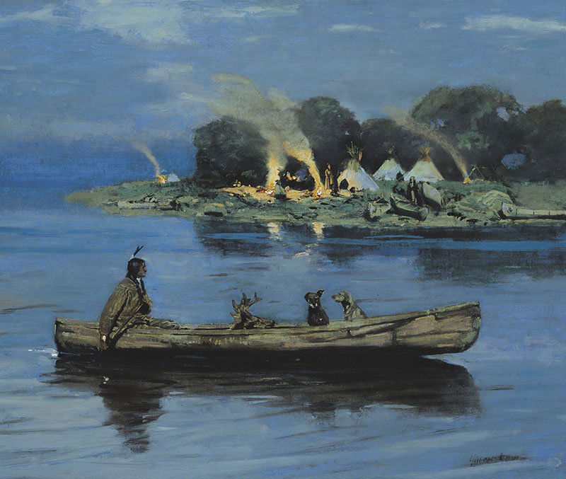 Returning from the Hunt: William Gilbert Gaul 1855 - 1919 NA ,Media: Oil on canvas, Dimensions: 25 By 30 Inches