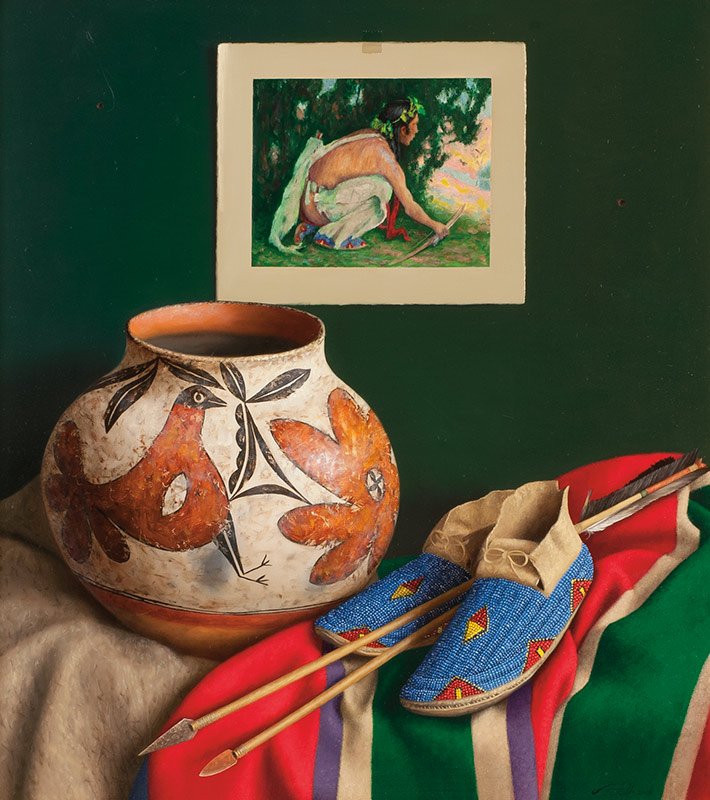 Hunting with Arrows: William Acheff, b. 1947 AOA, NAWA | Signed: Â© Wm. Acheff 2008, l/r | Media: Oil on canvas | Dimensions: 20 by 18 inches