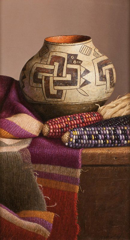 Navajo Plum: William Acheff, b. 1947 AOA, NAWA | Signed: Â© Wm. Acheff 1990, l/r | Media: Oil on linen | Dimensions: 18 by 10 inches