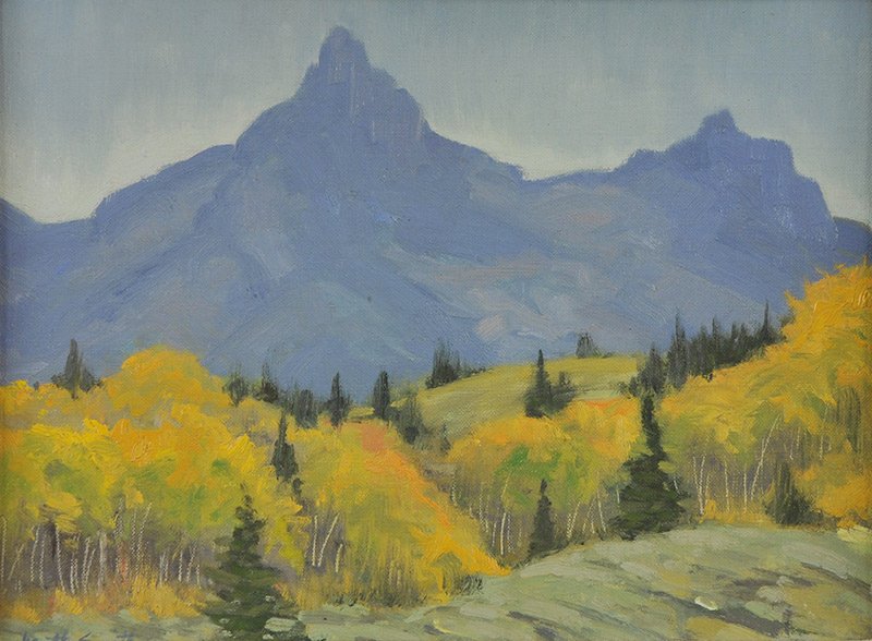 Pilot Peak: Matt Smith, b. 1960 | Signed: Matt Smith, l/l | Media: Oil on panel | Dimensions: 9 by 12 inches