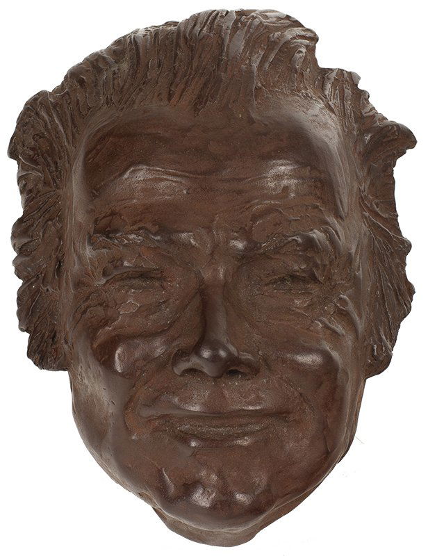 Eric Sloane Face Mask Ed. 12/50: Glenna Goodacre, b. 1939 NA, NAWA, NSS | Media: Bronze | Signed: 'G. Goodacre Â© 12/50,'below right jawbone | Dimensions: 5.5 by 4.5 by 2 inches