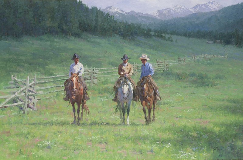 John Jarvis Meadow Range: Jim Rey, b. 1939 | Media: Oil on canvas | Signed: 'Jim Rey,'l/r | Dimensions: 24 by 36 inches