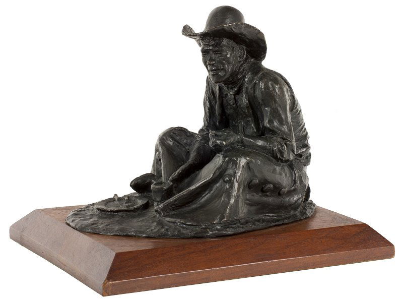 George Phippen, 1916 - 1966 CAA | Suppertime Ed. 10/30: Media: Bronze | Signed: 'Geo Phippen No 10 of 30,'base | Dimensions: 5.5 by 6.5 by 4.5 inches