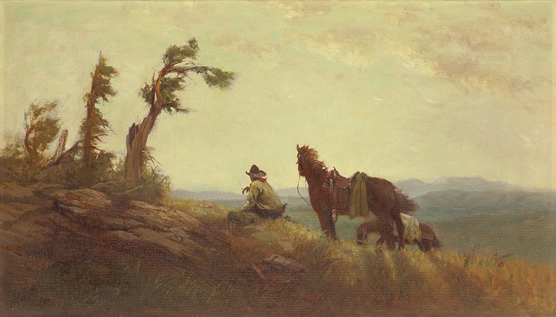 Raphael Lillywhite 1891 - 1958 | Last Smoke: Raphael Lillywhite 1891 - 1958 | Last Smoke Signed l/l: Rapheal Lillywhite | Media: Oil on canvas board | Dimensions: 19 by 33 inches