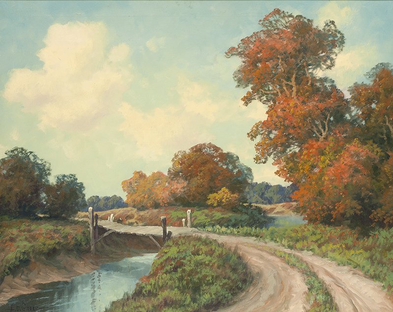 A.D. Greer 1904 - 1998 | Fall Landscape: A.D. Greer 1904 - 1998 | Fall Landscape Signed l/l: A. D. Greer | Media: Oil on canvas | Dimensions: 24 by 30 inches