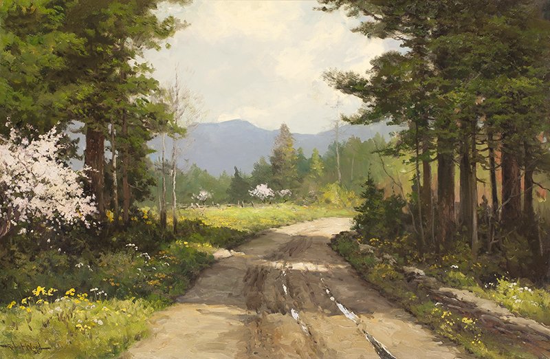 Robert Wood 1889 - 1979 | Spring Time in the Rockies: Robert Wood 1889 - 1979 | Spring Time in the Rockies Signed l/l: Robert Wood 56 | Media: Oil on canvas | Dimensions: 24 by 36 inches