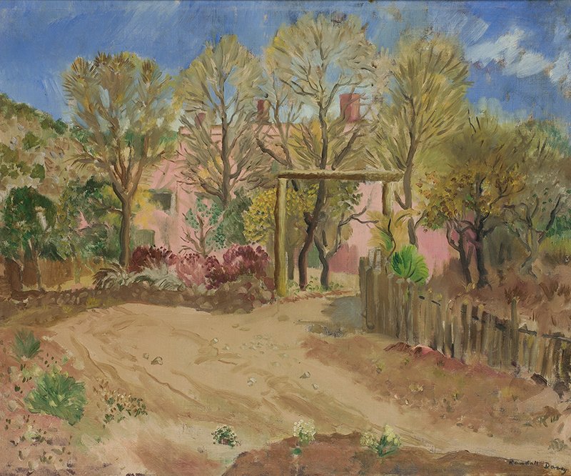 Randall Davey | Davey's Canyon Road Home, Santa Fe: Artist: Randall Davey 1887 - 1964 NA | Title: Davey's Canyon Road Home, Santa Fe | Signed l/r: Randall Davey | Media: Oil on canvas | Dimensions: 25 by 30 inches