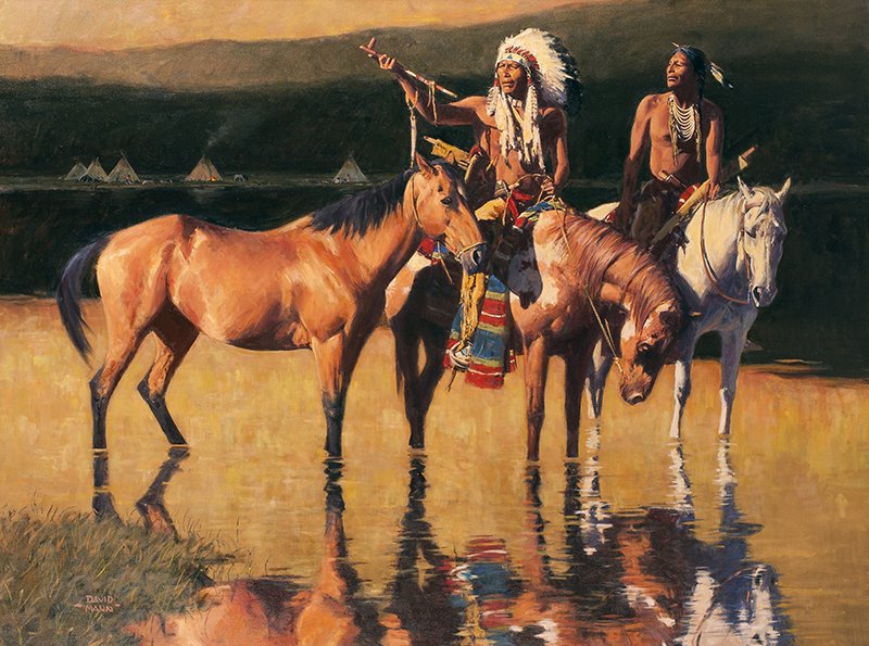 David Mann | The Blessing: Artist: David Mann | b. 1948 Title: The Blessing | Signed l/l: David Mann Media: Oil on canvas Dimensions: 36 by 48 inches