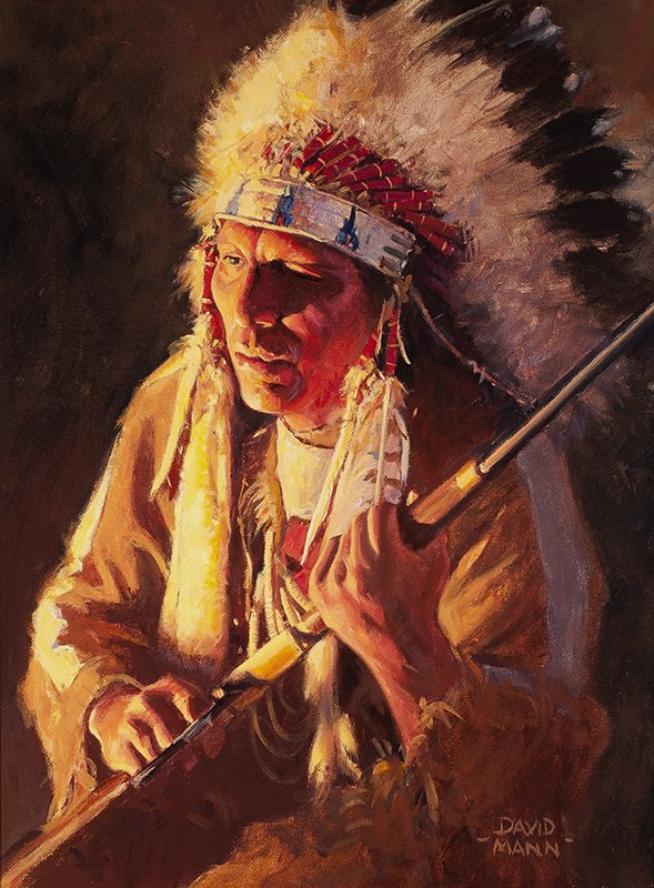 David Mann | Omaha Fire: Artist: David Mann | b. 1948 Title: Omaha Fire | Signed l/r: David Mann Media: Oil on canvas Dimensions: 16 by 12 inches