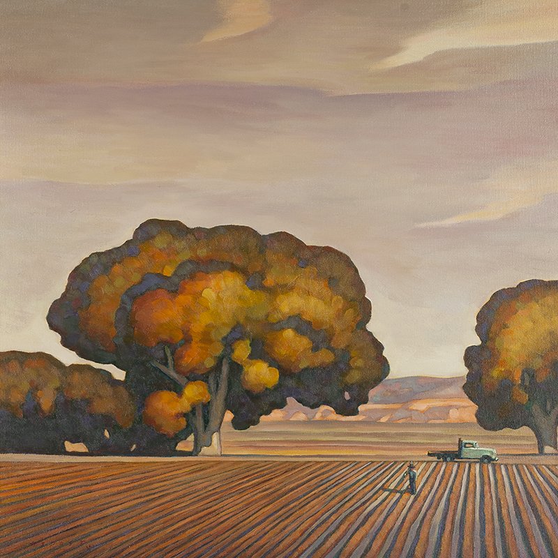 Howard Post | b. 1948 New Field by the Cottonwoods: Howard Post | b. 1948 New Field by the Cottonwoods Signed l/l: HEPOST Â© Oil on canvas 24 by 24 inches