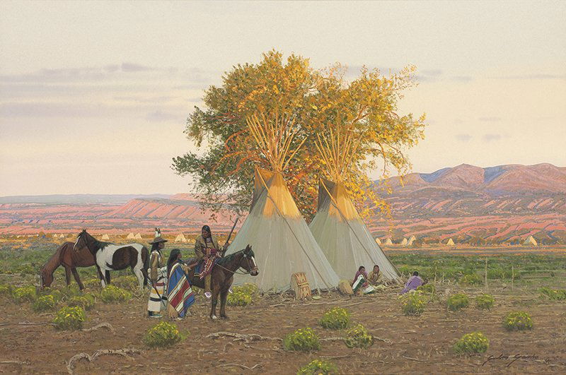 John Jarvis | b. 1946 CAA Warm Winter Sun: John Jarvis | b. 1946 CAA Warm Winter Sun Signed l/r: John Jarvis CA Gouache 18 by 24 inches