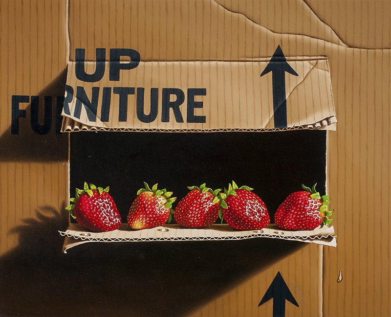 Otto Duecker | b. 1948 Up with Strawberries: Otto Duecker | b. 1948 Up with Strawberries Signed verso: Otto Duecker (indistinct) Oil on panel 14 1/2 by 17 1/2 inches