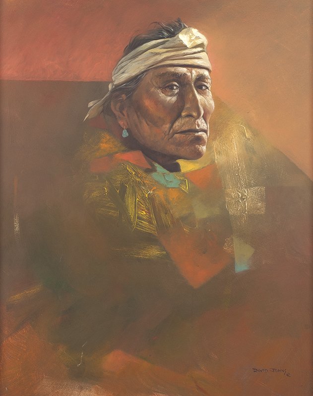 David Johns | b. 1948 Indian with White Headband (1 of 1)
