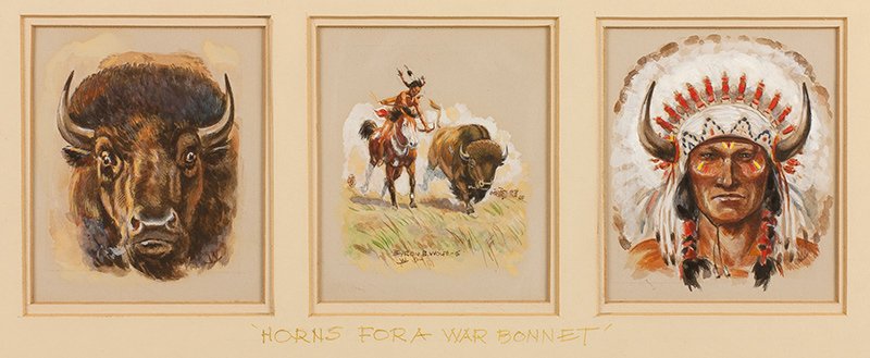 Byron Wolfe | 1904 - 1973 CAA Horns for a War Bonnet (1 of 1)
