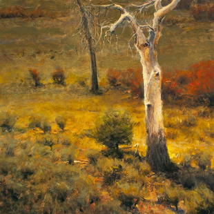 Gordon Brown | Cottonwood: Artist: Gordon Brown | b. 1962 Title: Cottonwood Signed l/l: Gordon Brown 1996 Media: Oil on panel Dimensions: 24 by 24 inches