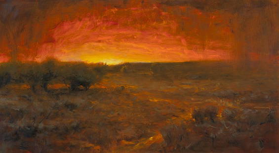 Gordon Brown | Sunset: Artist: Gordon Brown | b. 1962 Title: Sunset Signed l/r: Gordon Brown 1997 Media: Oil on panel Dimensions: 18 by 32 inches