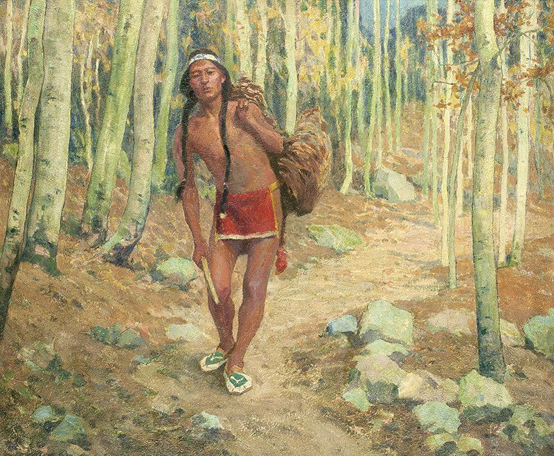 Eanger Irving Couse | The Successful Hunter: Artist: Eanger Irving Couse | 1866 - 1936 NA, TSA Title: The Successful Hunter Signed l/l: E-I-Couse © Media: Oil on canvas Dimensions: 24 by 29 inches Couse painted the Indians of northern New Mexic