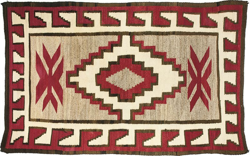 Navajo Rug, Red, Gray, Cream, & Black (ca. 1940’s) (1 of 1)