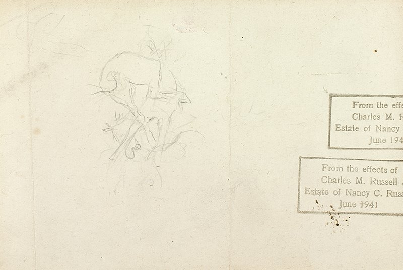 Charles Marion Russell | Bucking Horse: Artist: Charles Marion Russell | 1864 - 1926 Title: Bucking Horse Media: Graphite on paper Dimensions: 4 by 6 inches