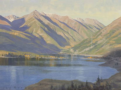 Jay Moore | Twin Lake Sunrise: Artist: Jay Moore | b. 1964 Title: Twin Lake Sunrise Signed l/l: Jay Moore Media: Oil on linen Dimensions: 12 by 16 inches no reserve