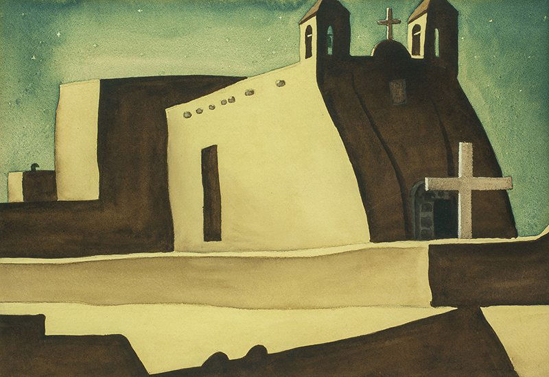 Emil J. Bisttram | Rancho de Taos-Church in Moonlight (1 of 1)