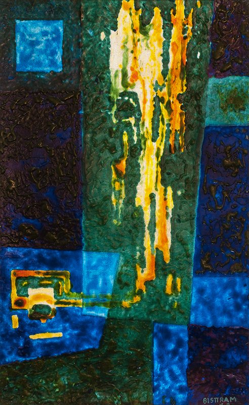 Emil J. Bisttram | Blue, Orange, Yellow Abstract (1 of 1)