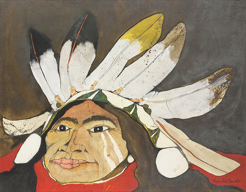 Kevin Red Star | Crow Reverie: Artist: Kevin Red Star | b. 1943 Title: Crow Reverie Signed l/r: Kevin Red Star 1975 Media: Acrylic on board Dimensions: 20 by 25 inches This is lot 157-A63 in the printed Catalog Addendum.