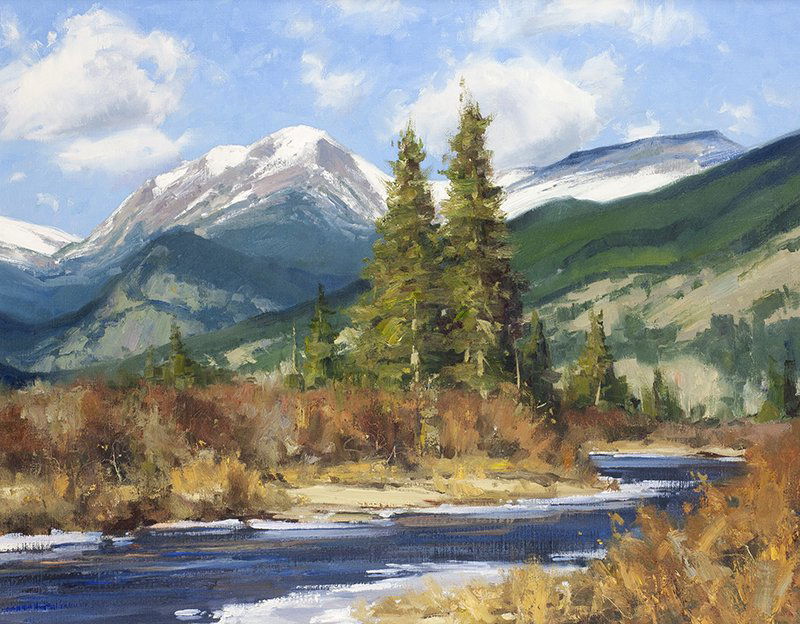 Matt Smith | First Ice - Fall River: Artist: Matt Smith | b. 1960 Title: First Ice - Fall River Signed Verso: Matt Smith Media: Oil on linen Dimensions: 22 by 28 inches