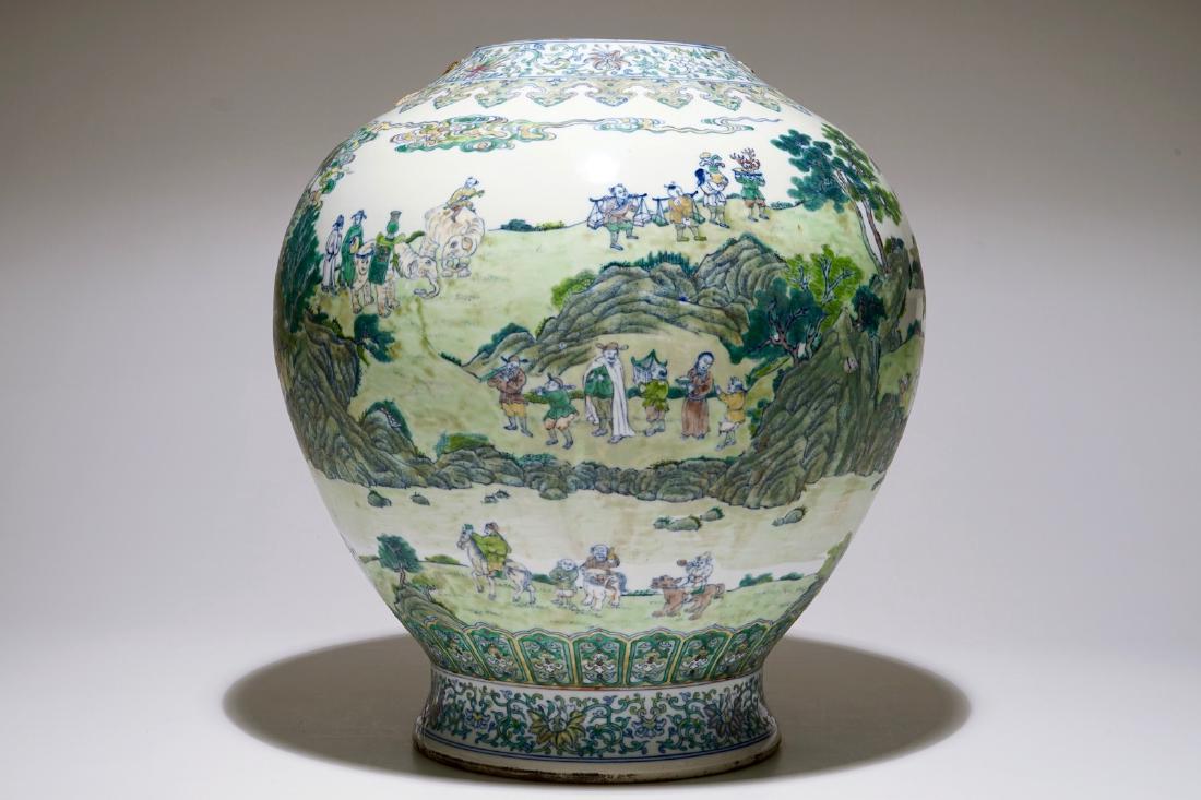 A large Chinese doucai landscape vase, Qianlong mark, (1 of 7)